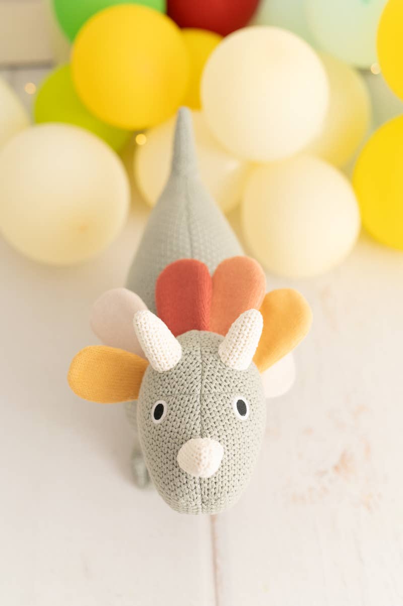 Triceratops-Stofftier aus 100% Baumwolle