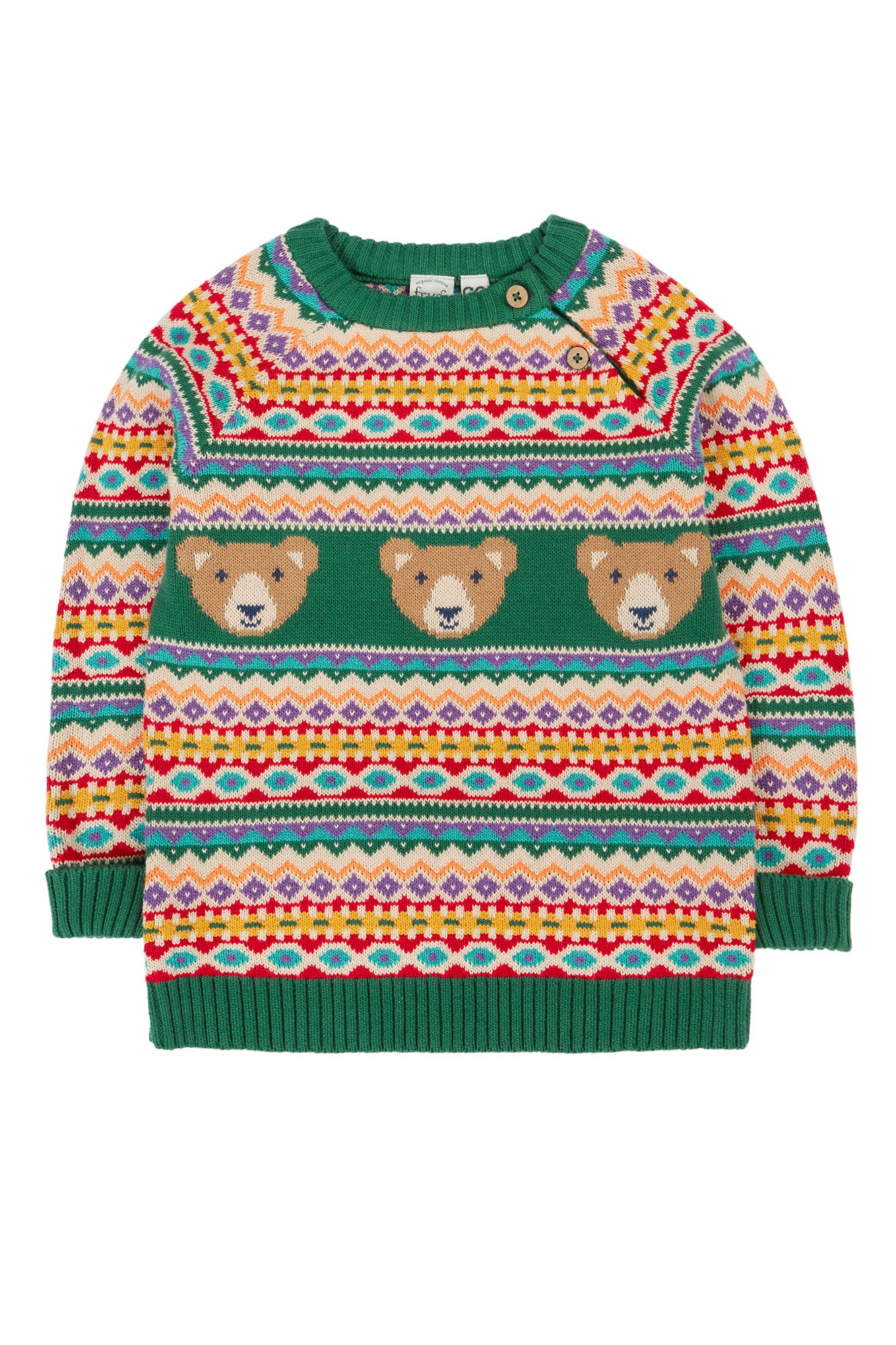 Strick-Pullover "Beary Wild" mit Bär von Frugi