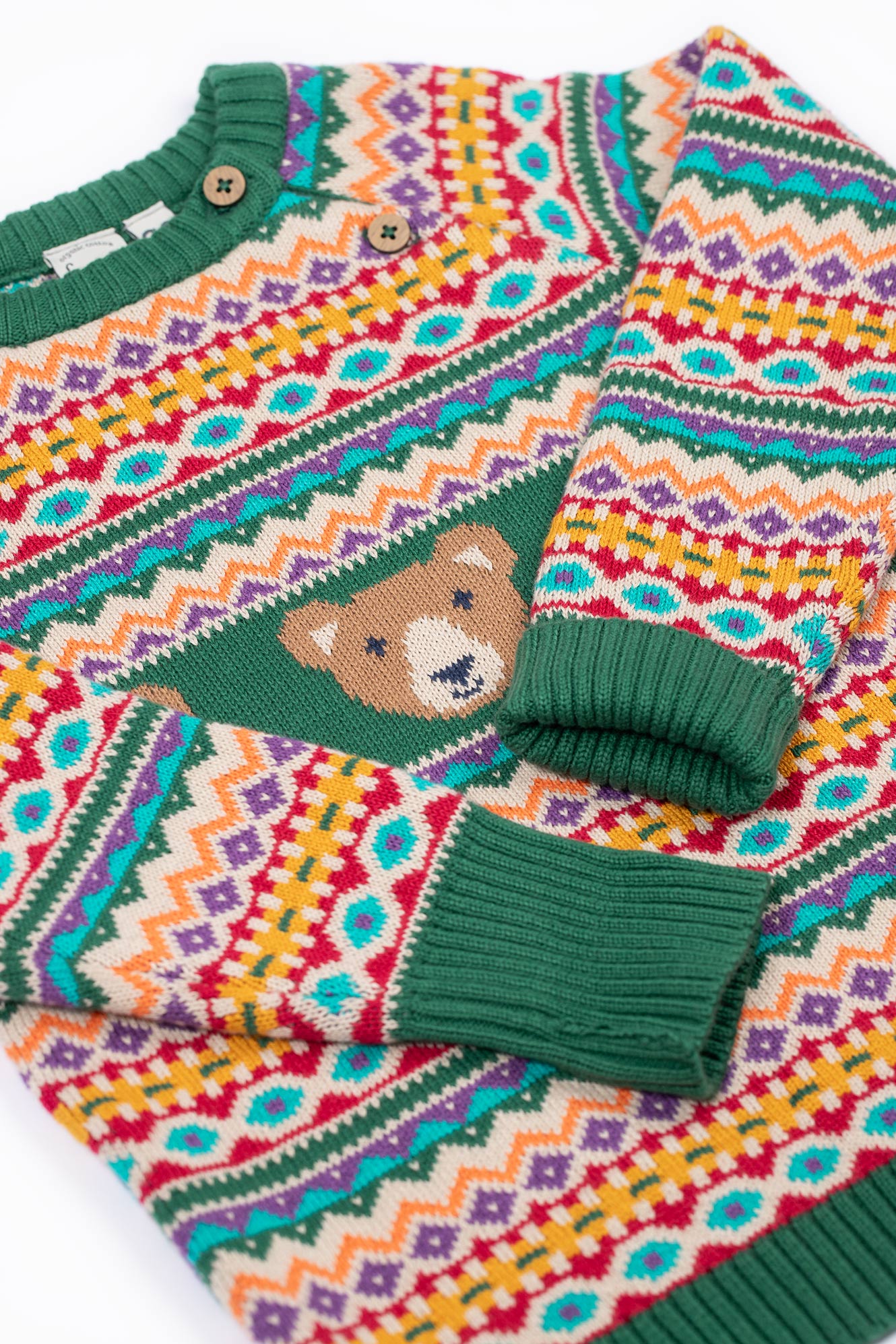 Strick-Pullover "Beary Wild" mit Bär von Frugi