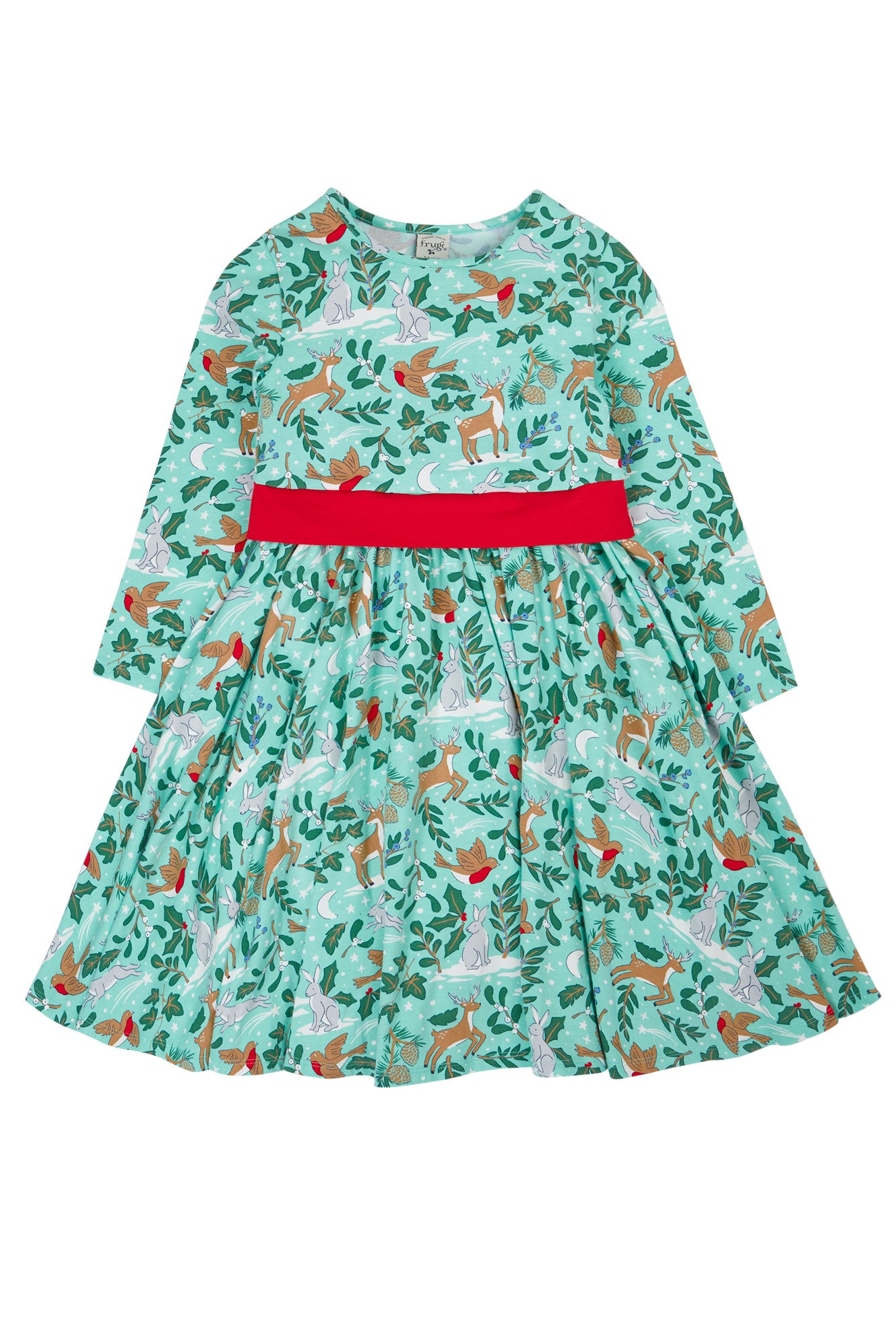 Party-Kleid mit Weihnachts-Print von Frugi