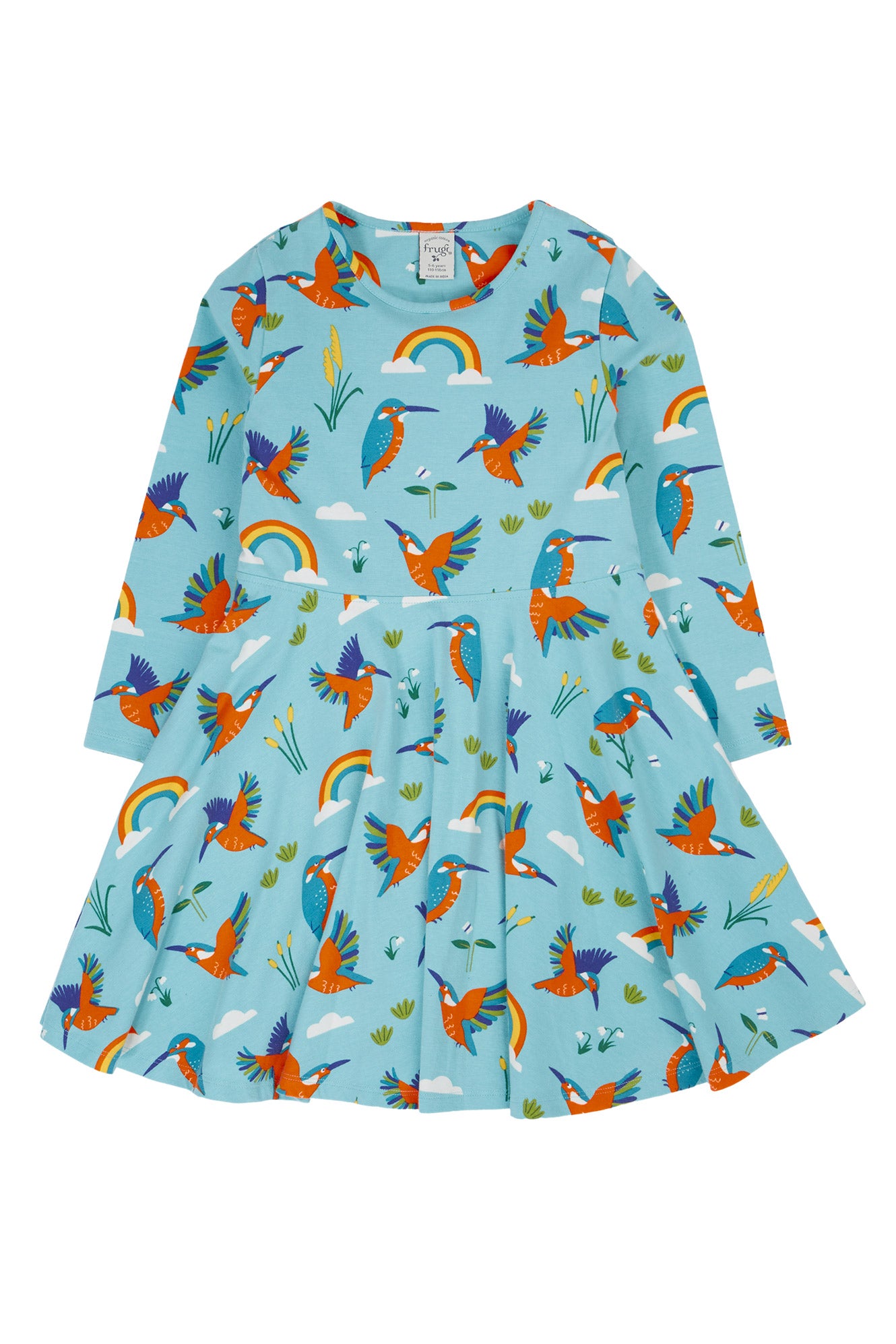 Kleid von Frugi mit Eisvögeln
