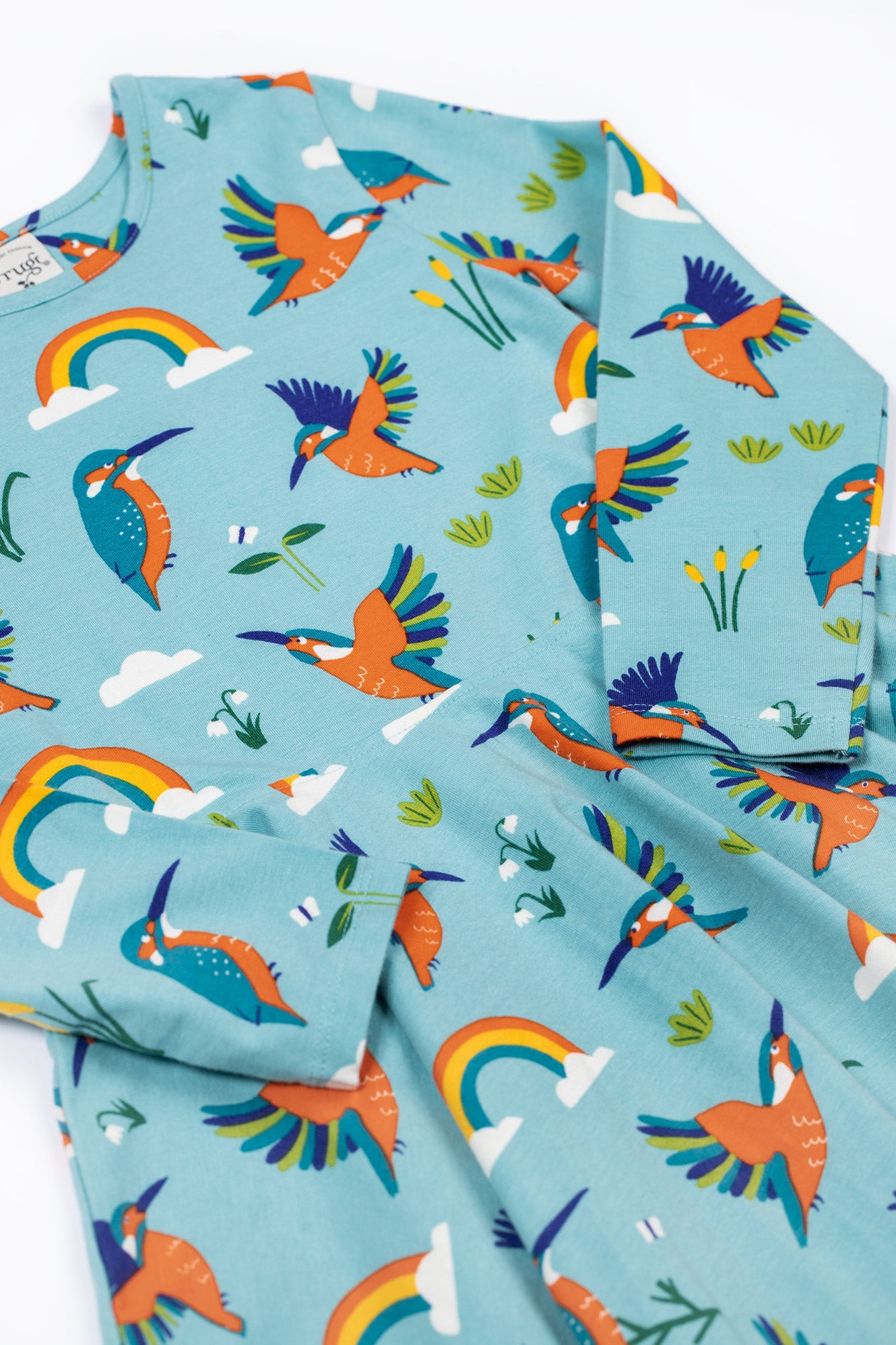 Kleid von Frugi mit Eisvögeln