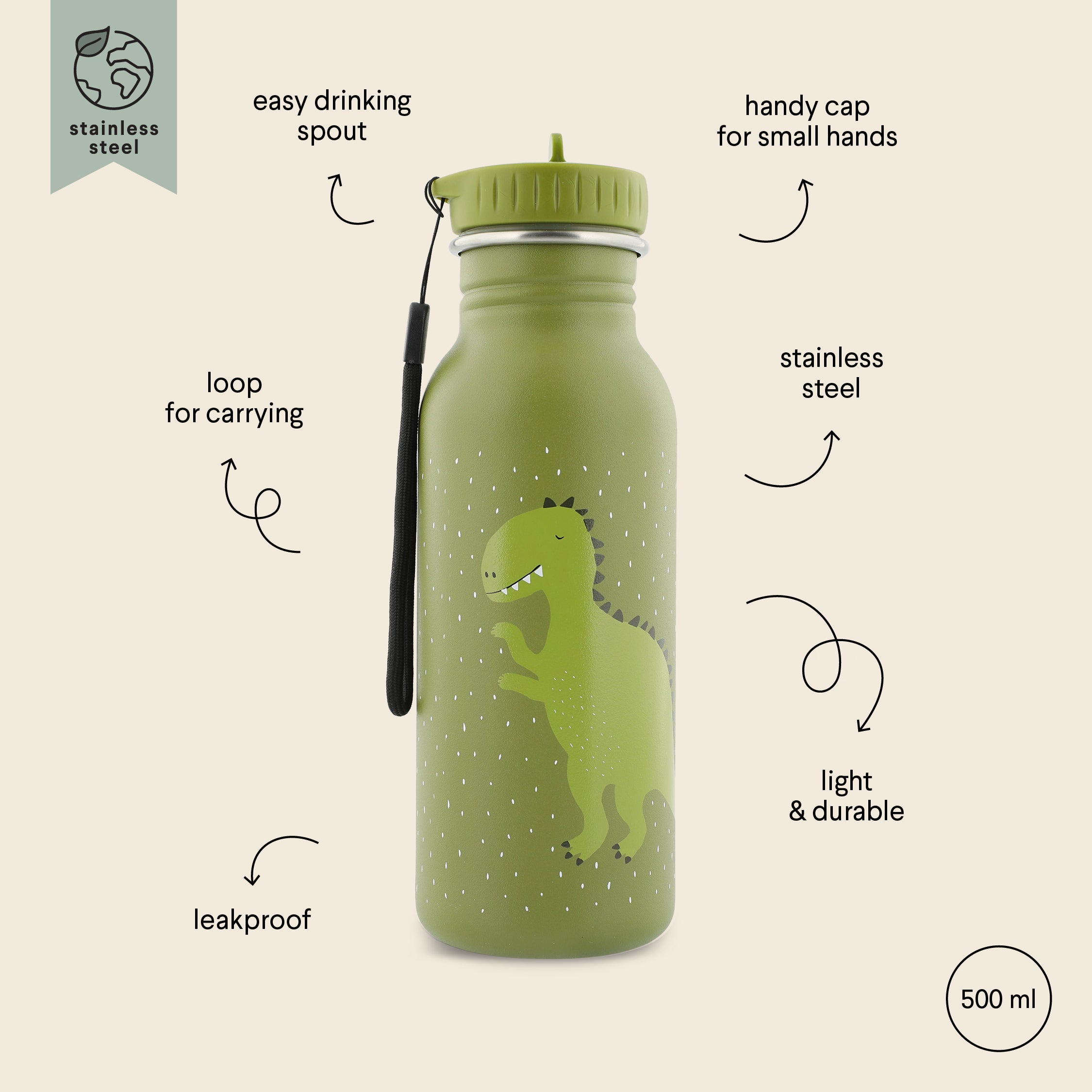 Wasserflasche - Dino 500mL