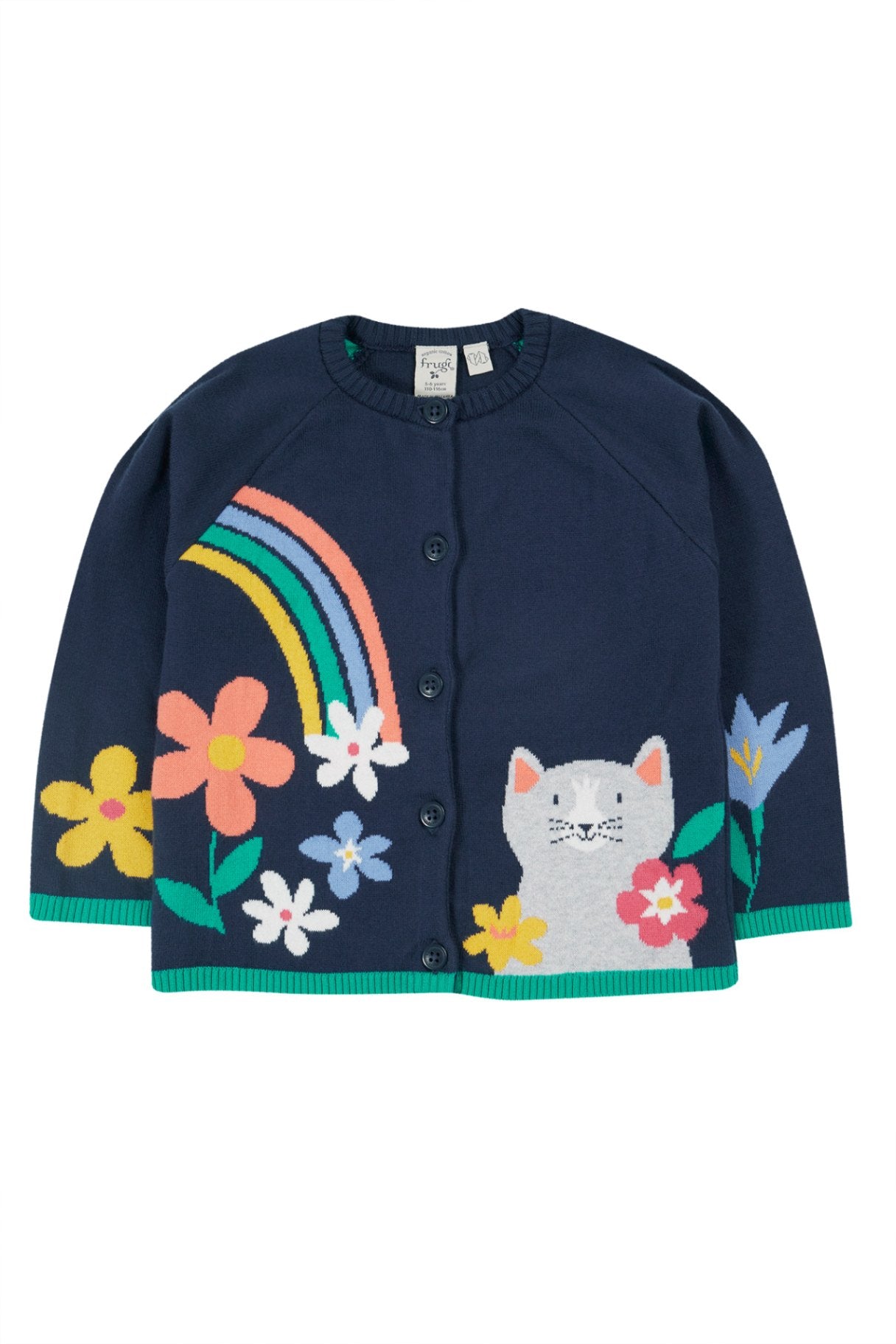 Strickjacke mit Katze von Frugi