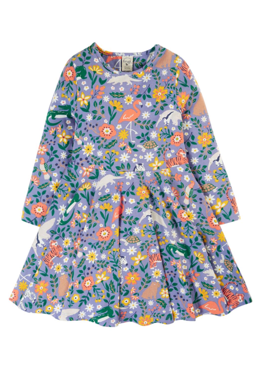 Kleid von Frugi mit Regenwald-Tieren
