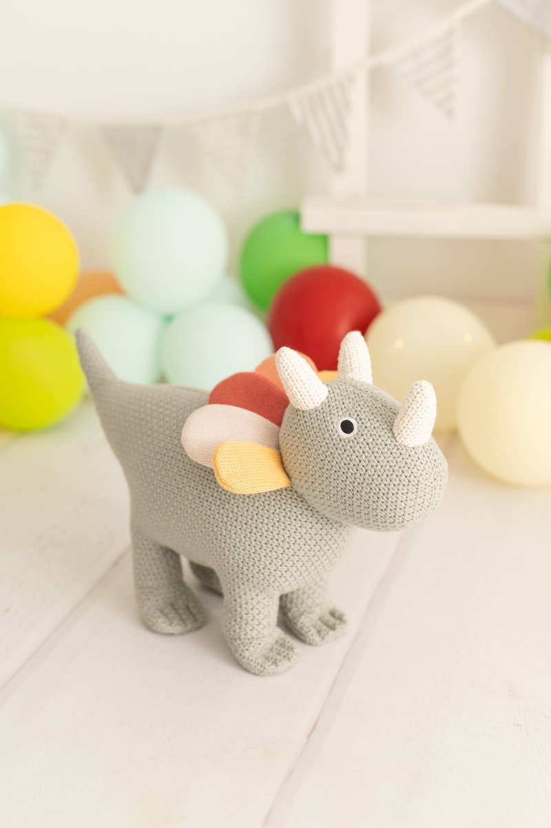 Triceratops-Stofftier aus 100% Baumwolle