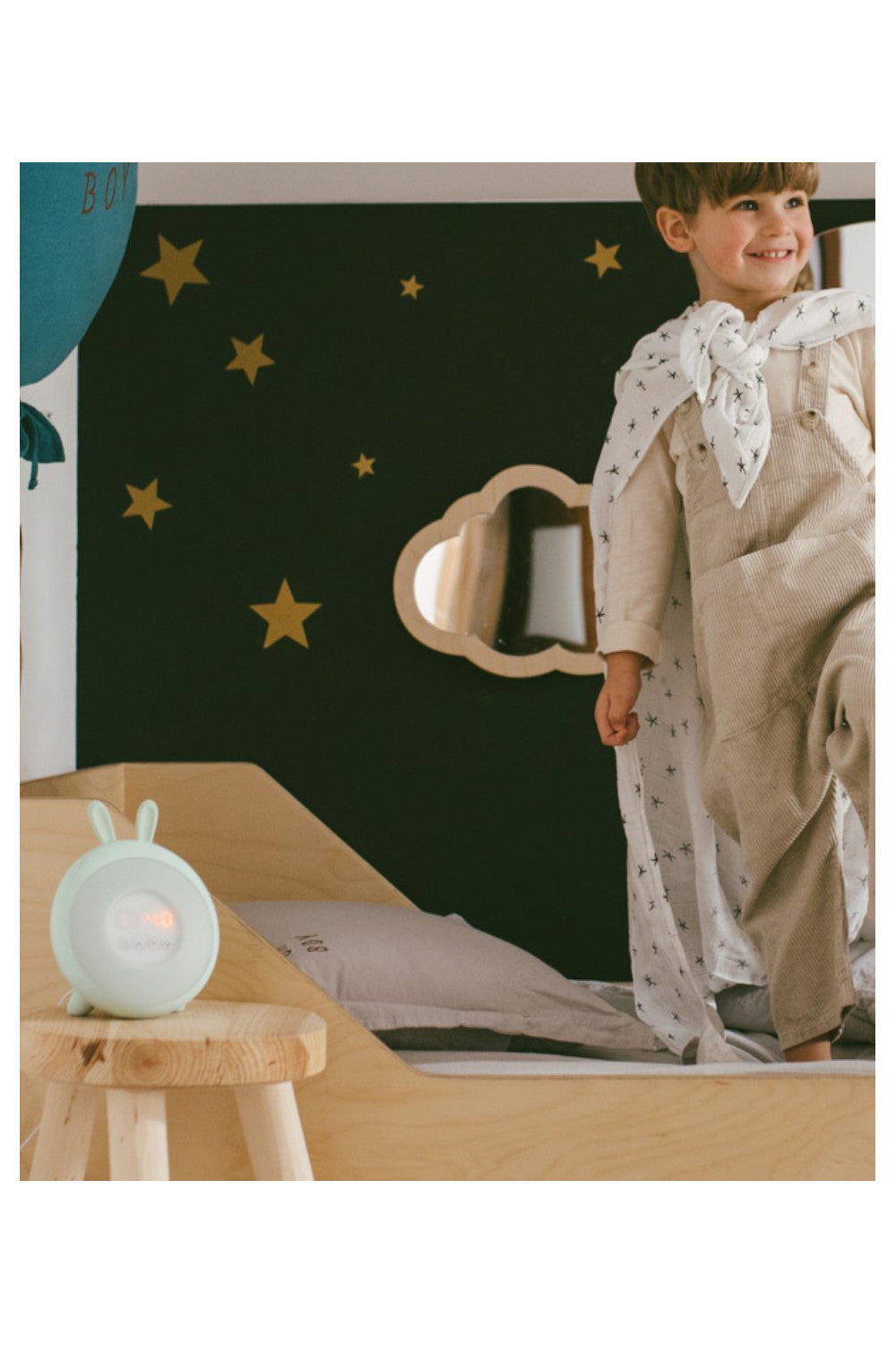 Kaninchen-Lampe mit Wecker - Grün
